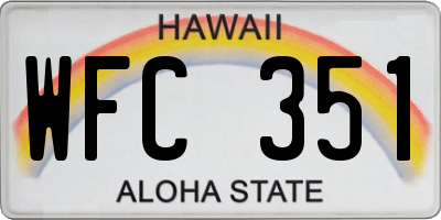 HI license plate WFC351