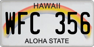 HI license plate WFC356