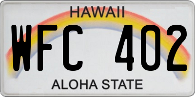 HI license plate WFC402