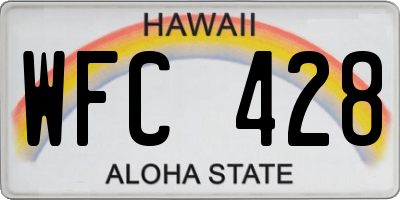 HI license plate WFC428