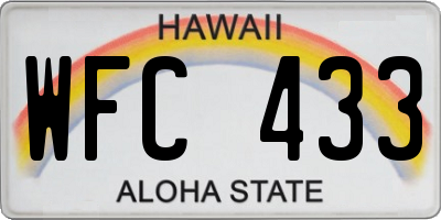 HI license plate WFC433