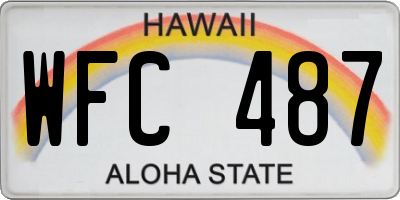 HI license plate WFC487