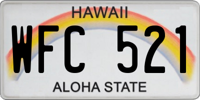 HI license plate WFC521