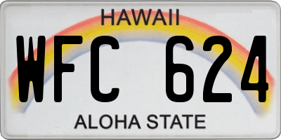 HI license plate WFC624