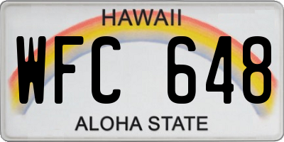 HI license plate WFC648