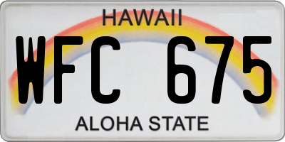 HI license plate WFC675