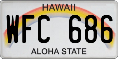 HI license plate WFC686