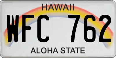 HI license plate WFC762