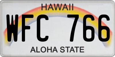 HI license plate WFC766