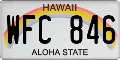 HI license plate WFC846