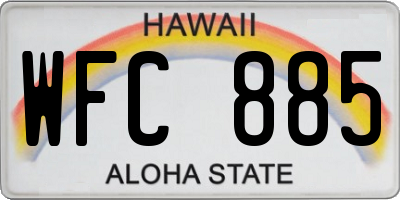 HI license plate WFC885