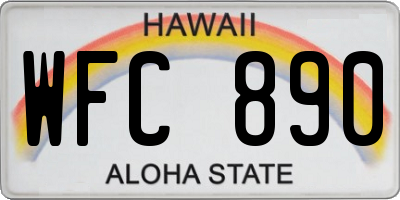 HI license plate WFC890
