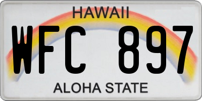 HI license plate WFC897