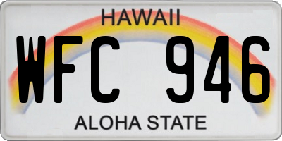 HI license plate WFC946