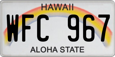 HI license plate WFC967