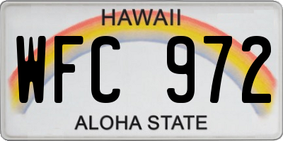 HI license plate WFC972
