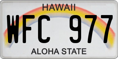 HI license plate WFC977