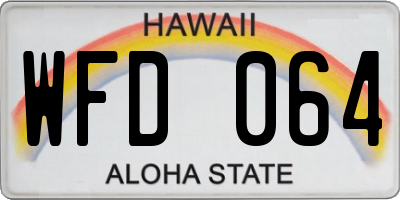 HI license plate WFD064