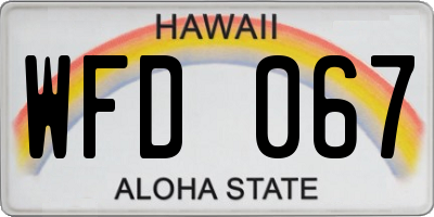 HI license plate WFD067