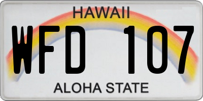 HI license plate WFD107