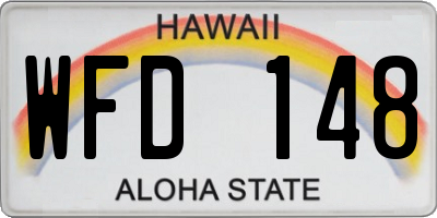 HI license plate WFD148