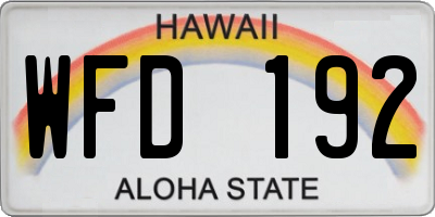 HI license plate WFD192