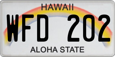 HI license plate WFD202