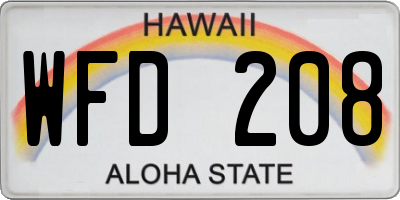 HI license plate WFD208