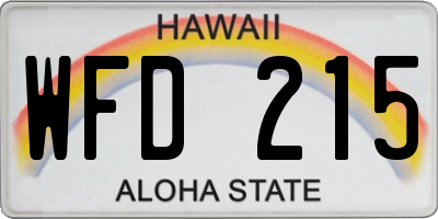 HI license plate WFD215