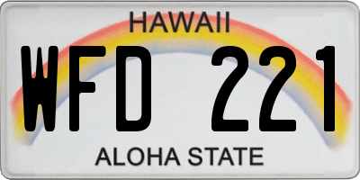 HI license plate WFD221