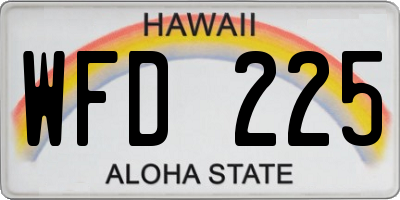 HI license plate WFD225