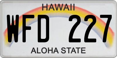 HI license plate WFD227