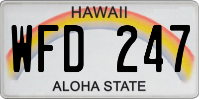 HI license plate WFD247