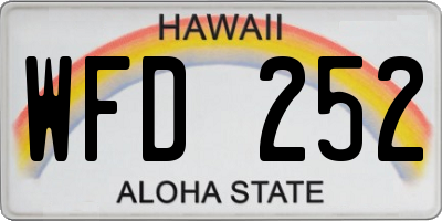 HI license plate WFD252