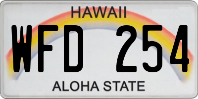 HI license plate WFD254
