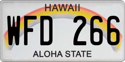 HI license plate WFD266