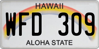 HI license plate WFD309