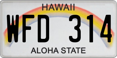 HI license plate WFD314
