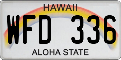 HI license plate WFD336