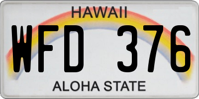HI license plate WFD376