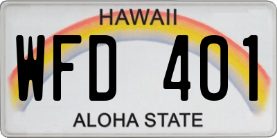 HI license plate WFD401