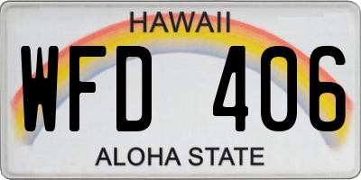 HI license plate WFD406