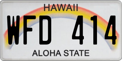 HI license plate WFD414