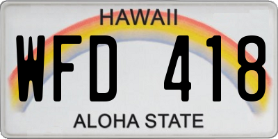HI license plate WFD418