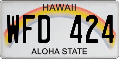 HI license plate WFD424