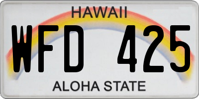 HI license plate WFD425