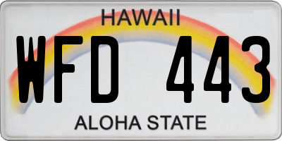 HI license plate WFD443