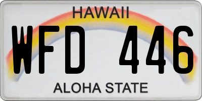 HI license plate WFD446