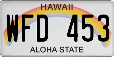 HI license plate WFD453