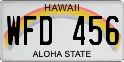 HI license plate WFD456